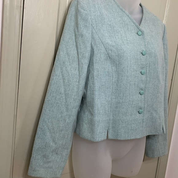 Pendleton Wool Petite Vintage Sz 14 Wool Short Waisted Blazer - Picture 3 of 15